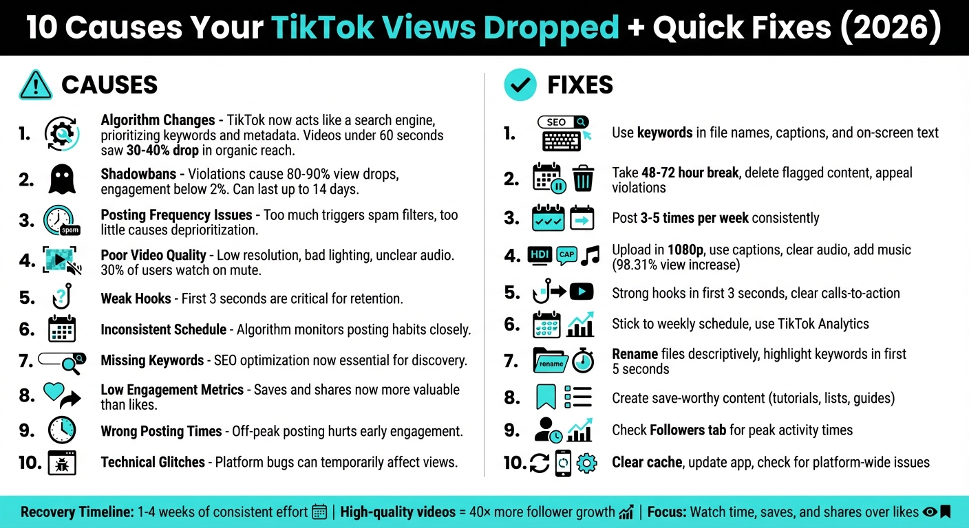10 Causes of TikTok View Drops and Quick Fixes