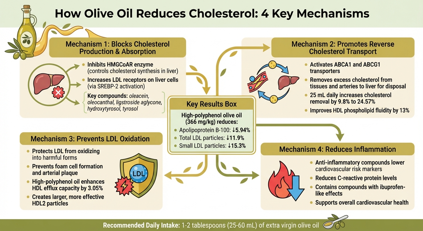 How Olive Oil Reduces Cholesterol: 4 Key Mechanisms