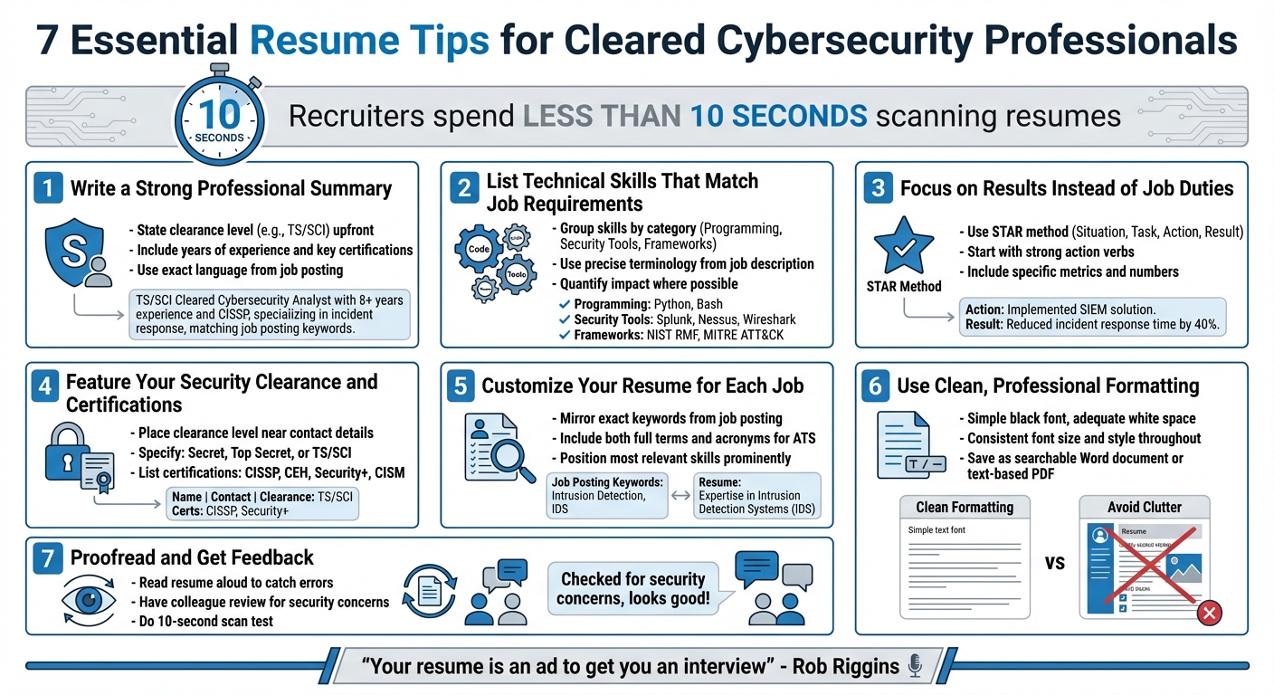7 Essential Resume Tips for Cleared Cybersecurity Professionals