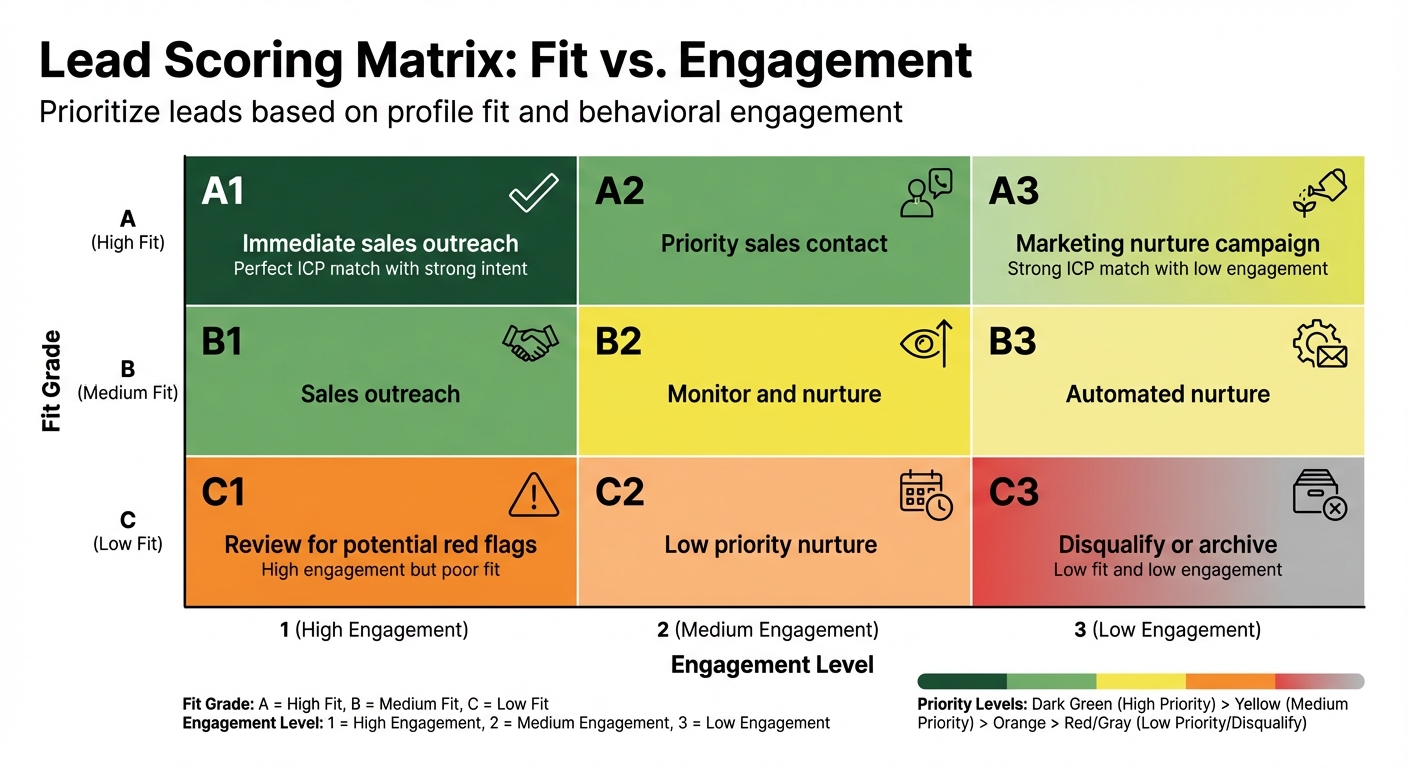 Two-Dimensional Lead Scoring Matrix: Fit vs Engagement