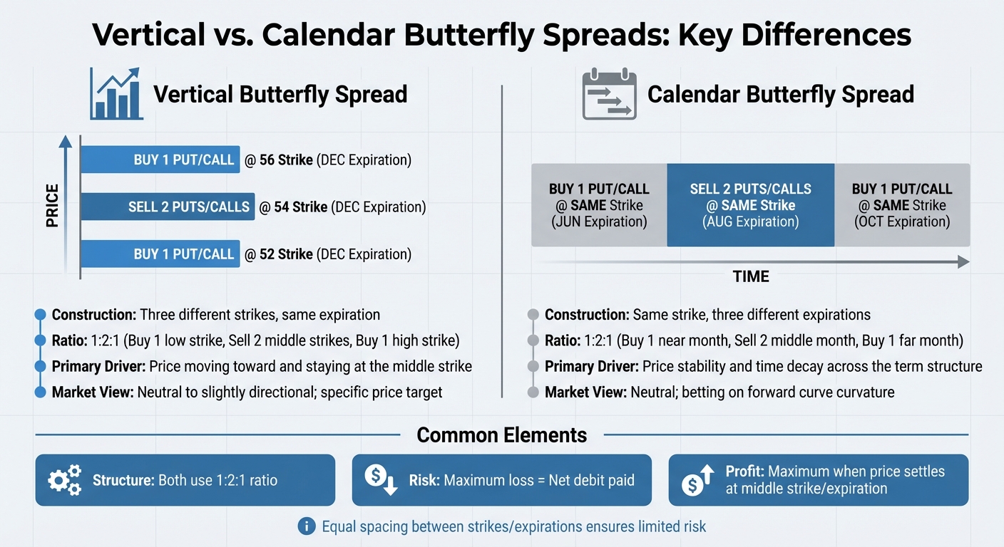 Butterfly Spread Structure: Vertical vs Calendar Comparison Chart