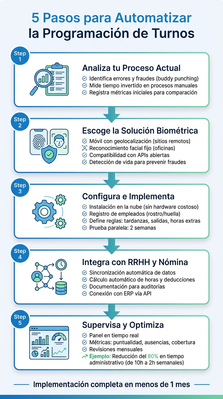 5 Pasos para Automatizar la Programación de Turnos con Sistemas Biométricos