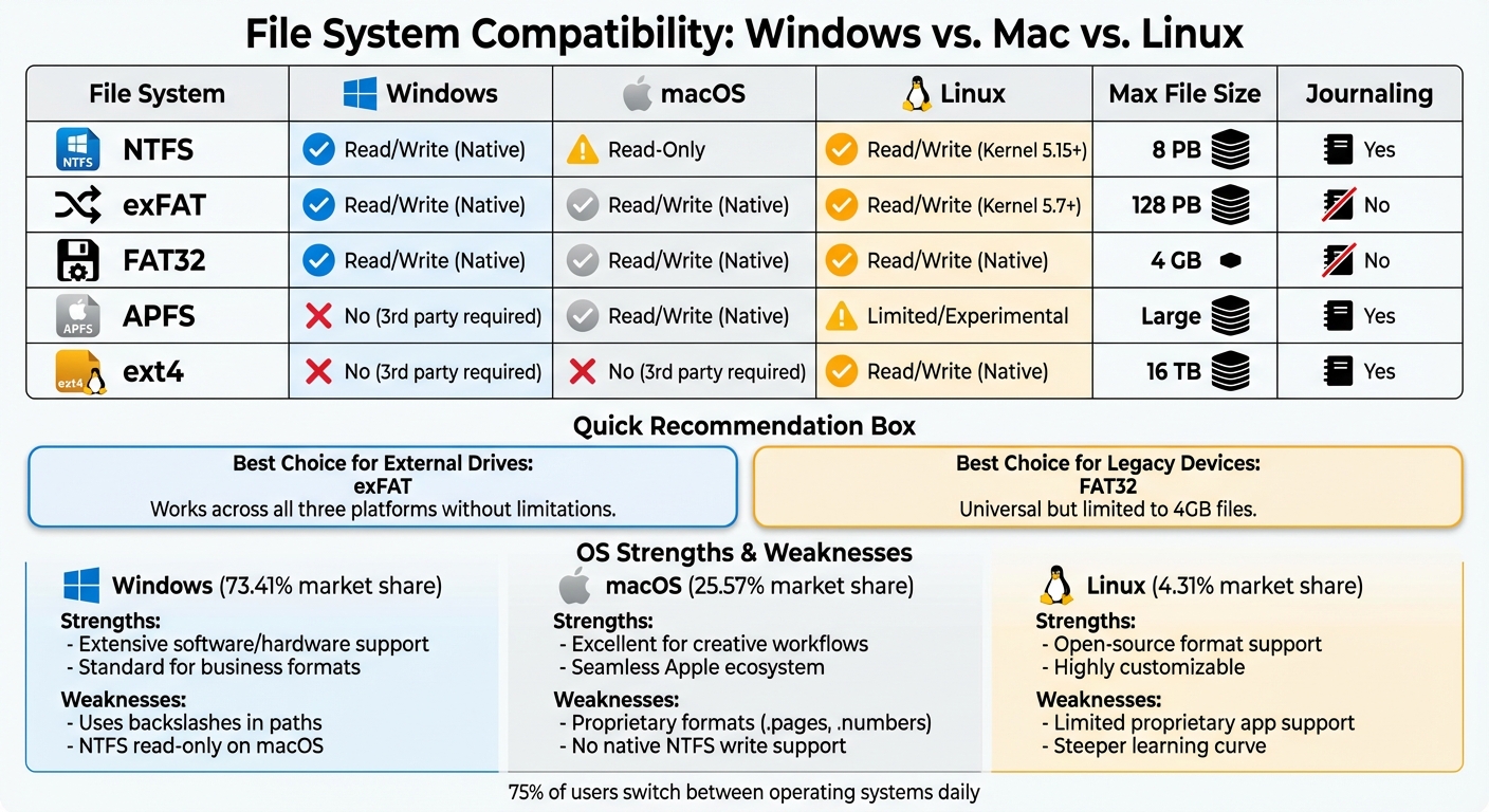 File System Compatibility Across Windows, macOS, and Linux