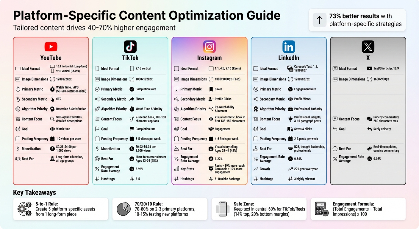 Platform-Specific Content Optimization Guide: Formats, Metrics, and Best Practices
