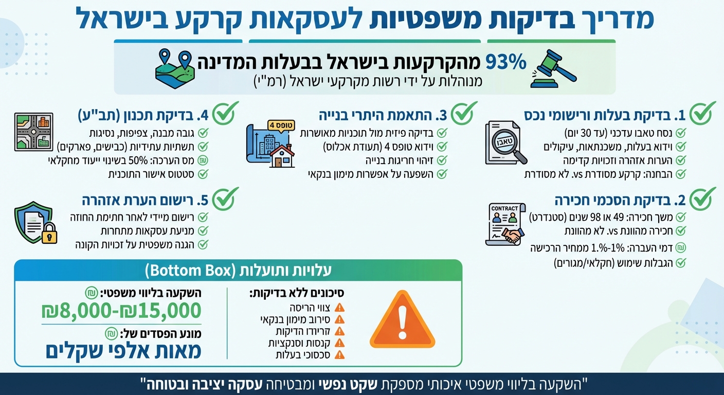מדריך בדיקות משפטיות לעסקאות קרקע בישראל - 5 שלבים חיוניים
