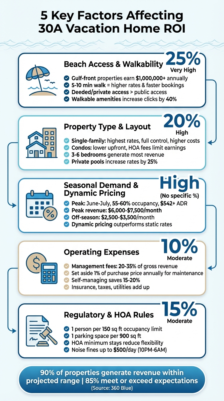 5 Key Factors Affecting 30A Vacation Home ROI with Impact Weights