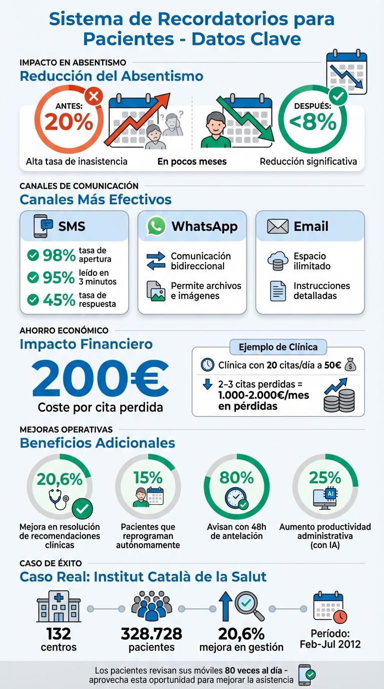 Beneficios y estadísticas de sistemas de recordatorios para pacientes