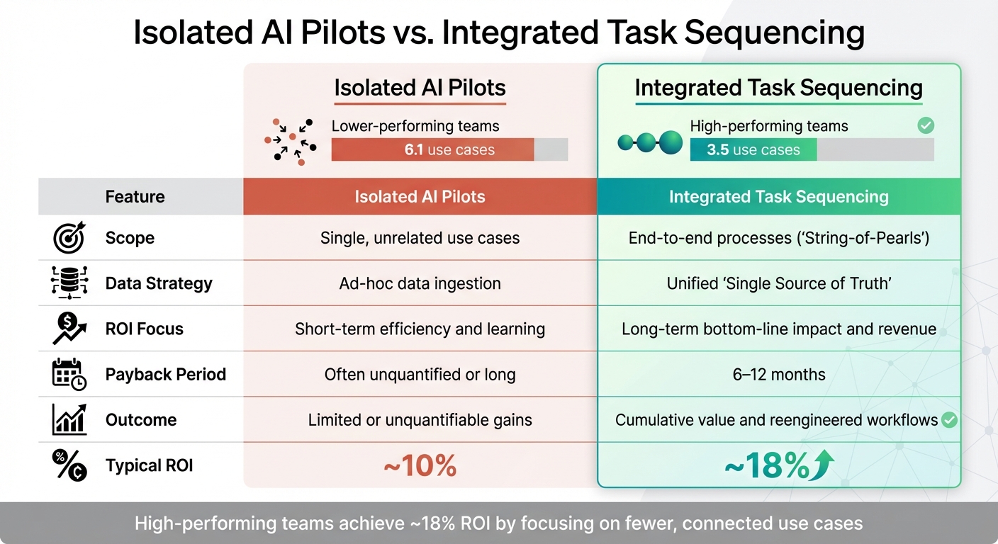 Isolated AI Pilots vs Integrated Task Sequencing: ROI Comparison