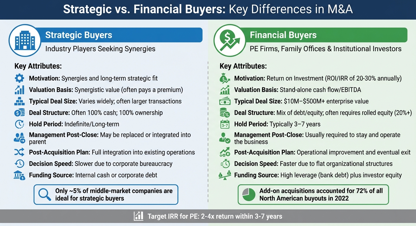 Strategic vs Financial Buyers in M&A Transactions Comparison