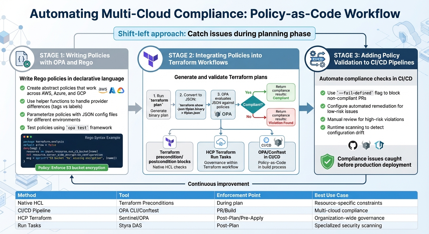 Policy-as-Code Implementation Workflow for Multi-Cloud Compliance