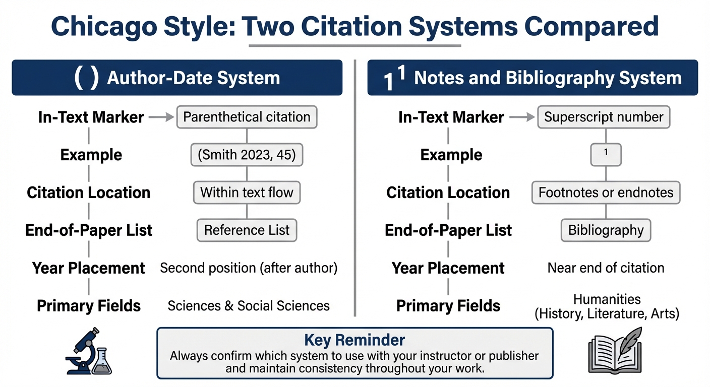 Chicago Style Citation Systems: Author-Date vs Notes and Bibliography Comparison