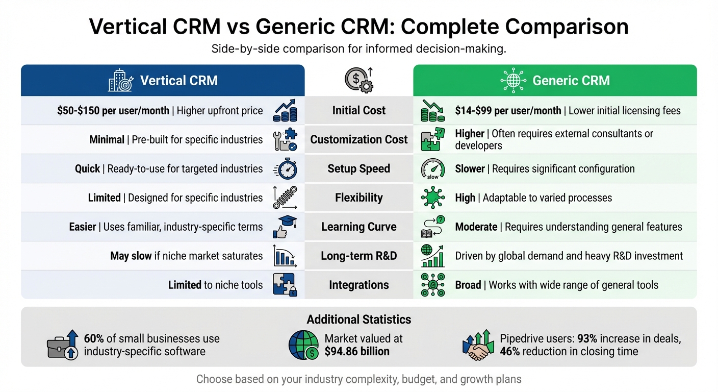 Vertical CRM vs Generic CRM Comparison Chart