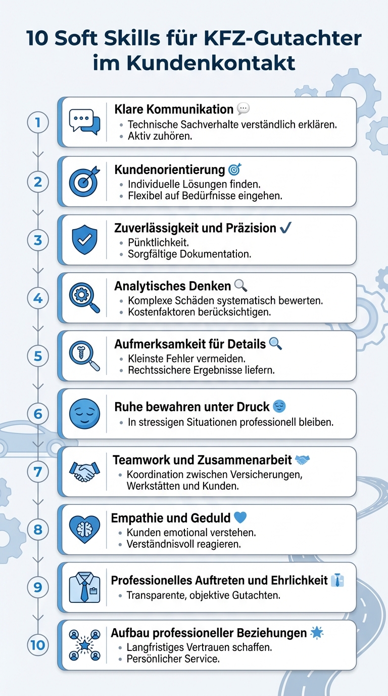 10 wichtige Soft Skills für KFZ-Gutachter im Kundenkontakt