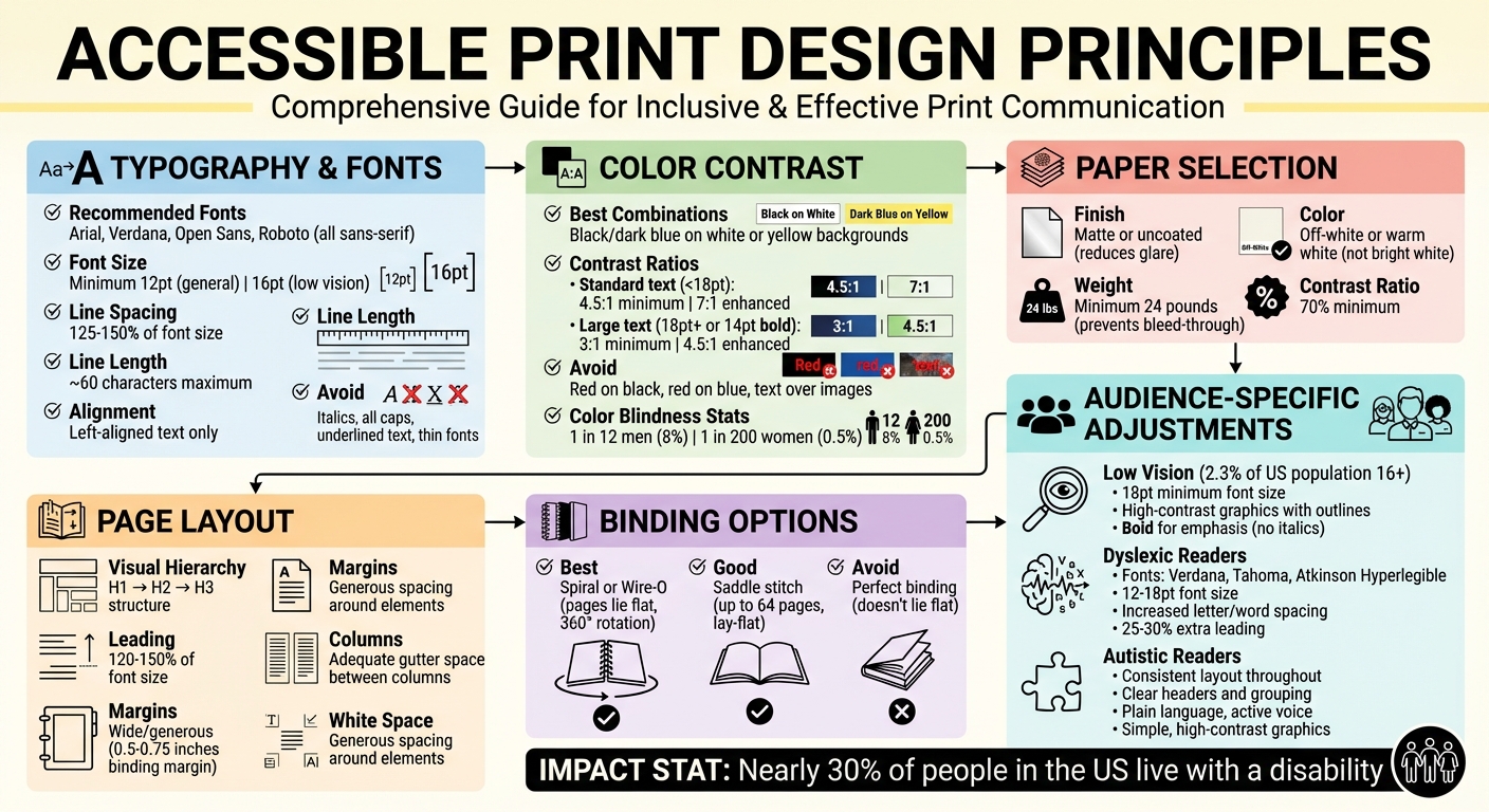 Accessible Print Design Guidelines: Typography, Color Contrast, and Layout Best Practices