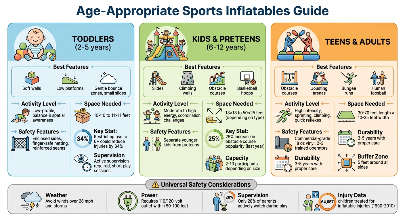 Age-Appropriate Sports Inflatables Guide: Safety, Space, and Activity Requirements