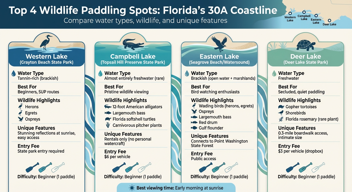 Top 4 Wildlife Paddling Spots on 30A Comparison Guide