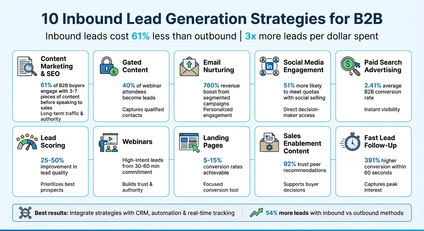 10 B2B Inbound Lead Generation Strategies Comparison