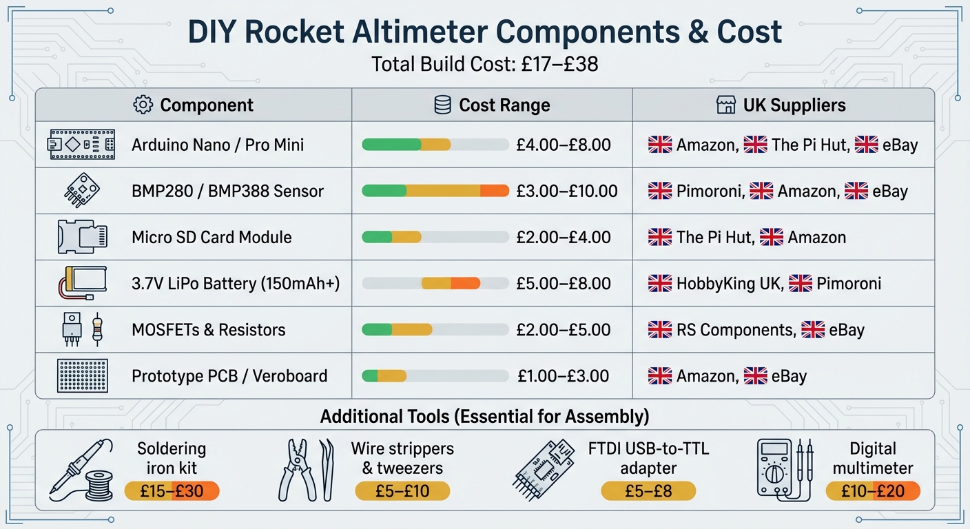 DIY Rocket Altimeter Components Cost Breakdown and UK Suppliers