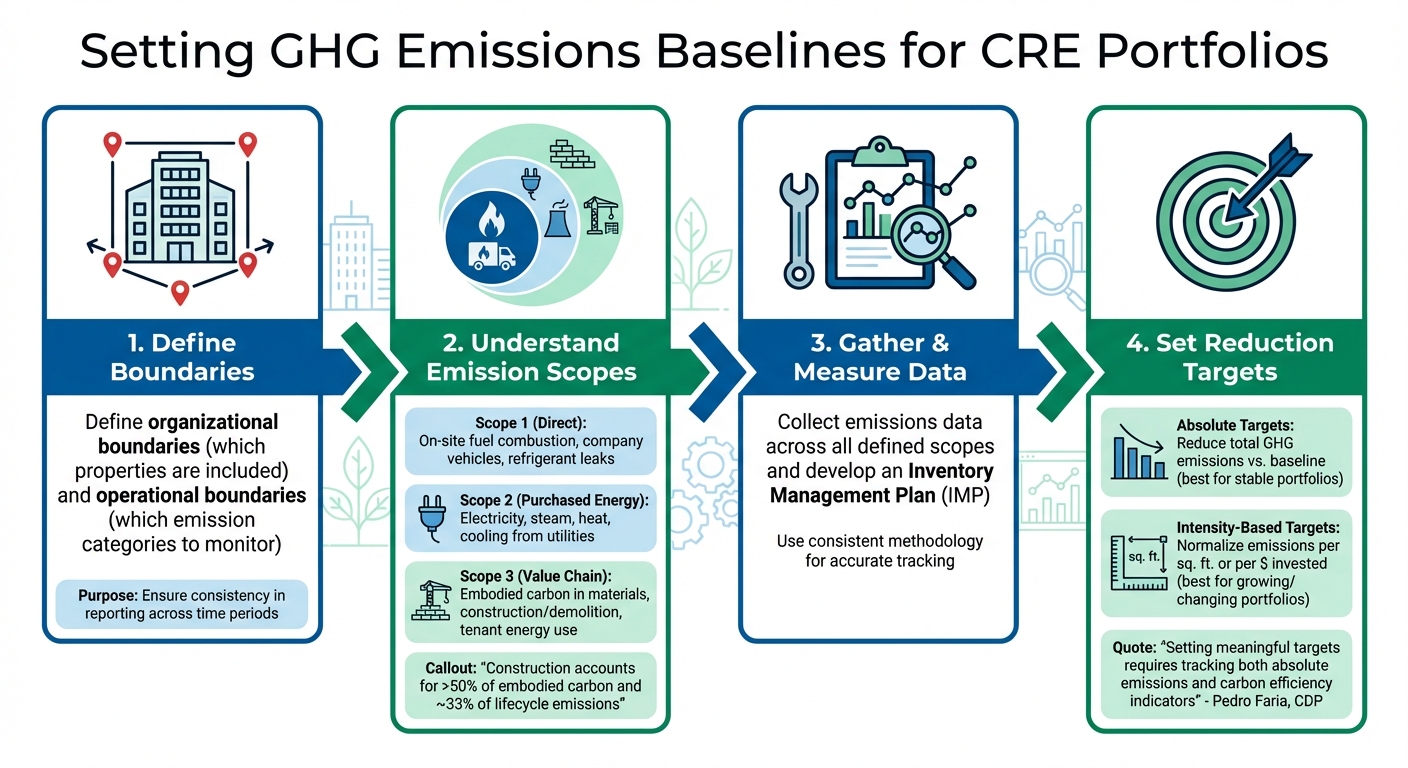 4-Step Process for Establishing GHG Emissions Baselines in Commercial Real Estate