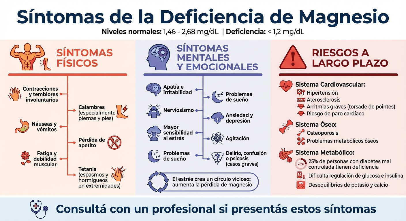 Síntomas de Deficiencia de Magnesio: Físicos, Mentales y Riesgos a Largo Plazo