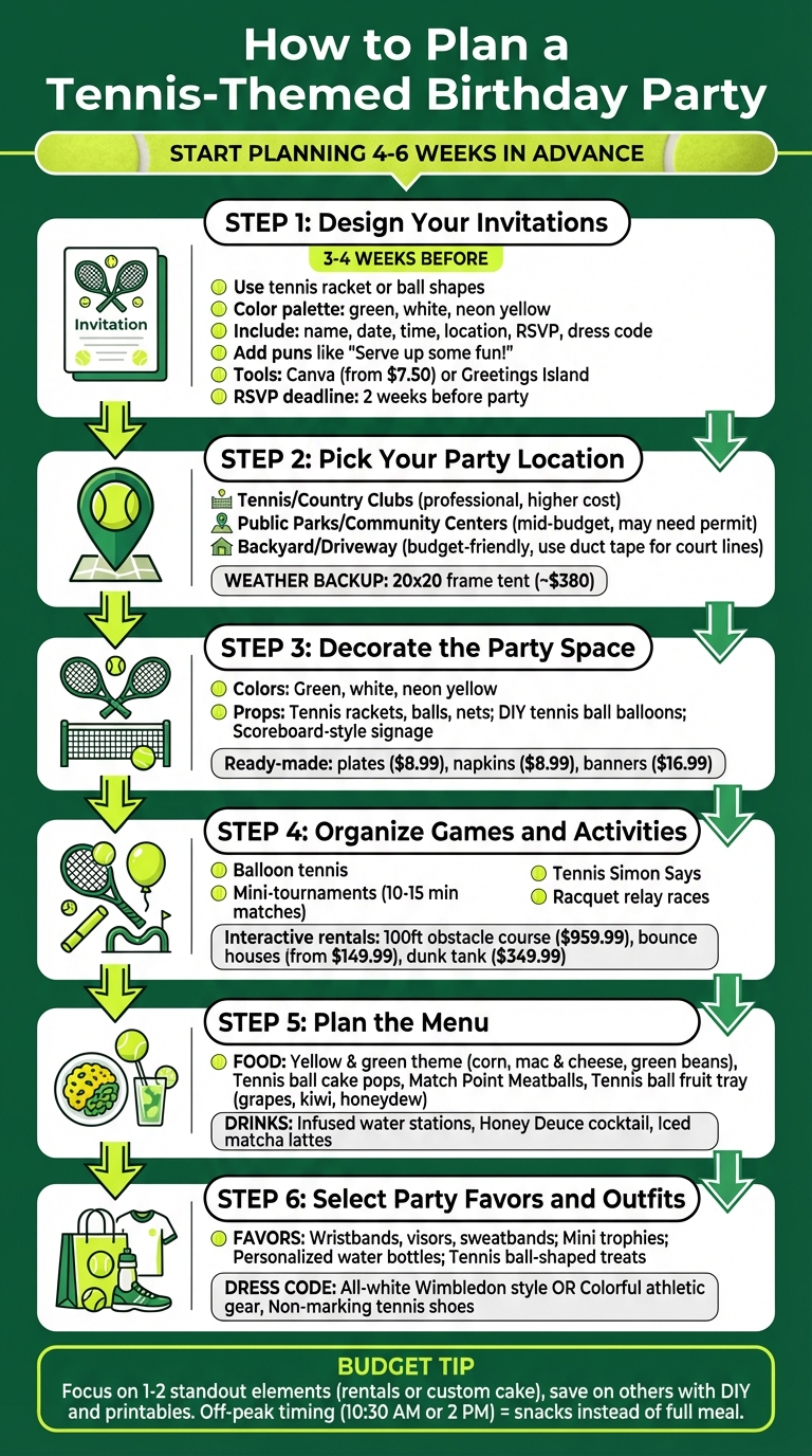 6-Step Guide to Planning a Tennis-Themed Birthday Party