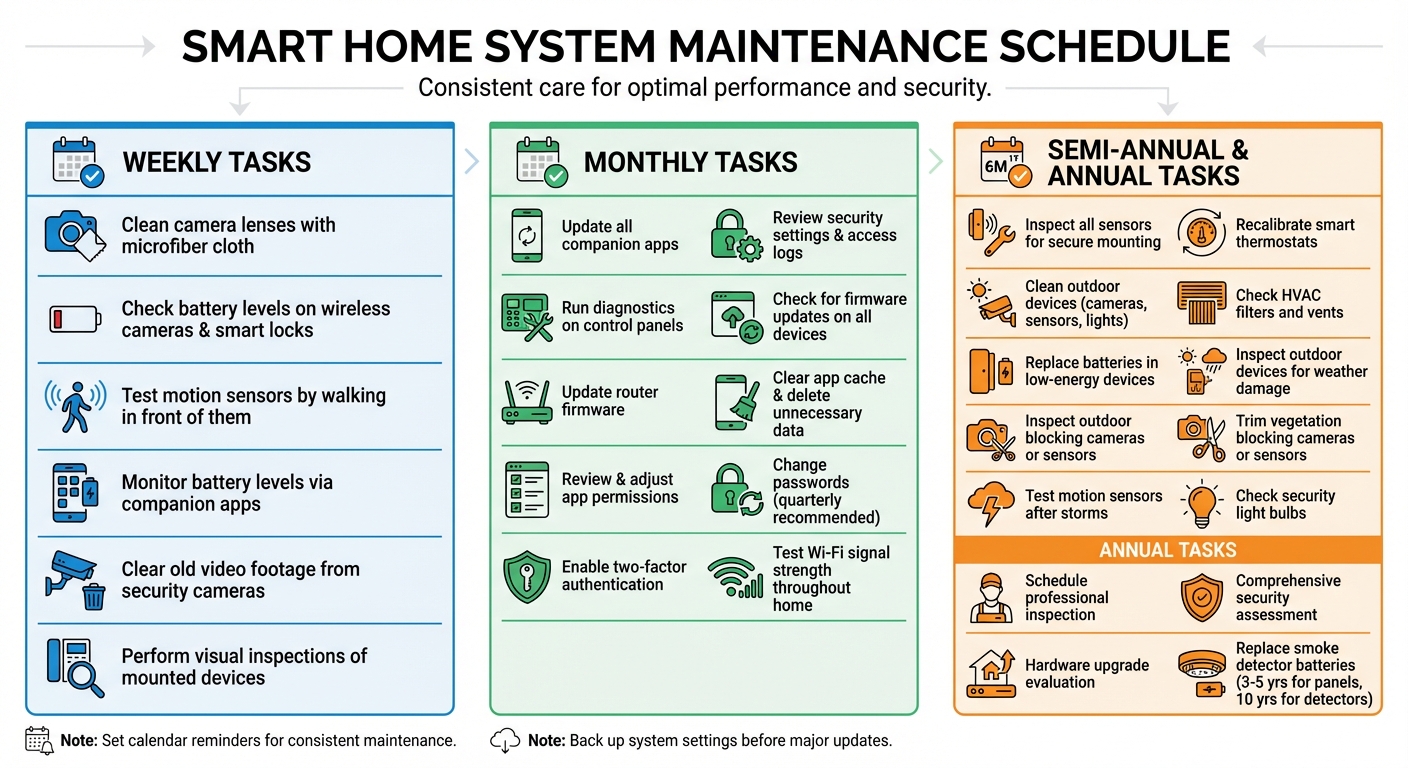 Smart Home Maintenance Schedule: Weekly, Monthly, and Semi-Annual Tasks