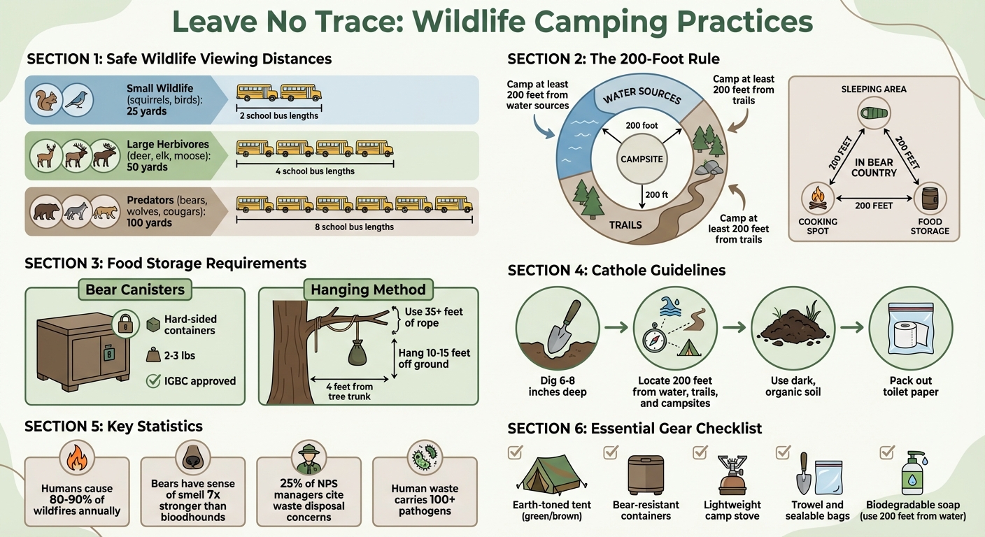 Wildlife Safety Distances and Camping Guidelines for Leave No Trace