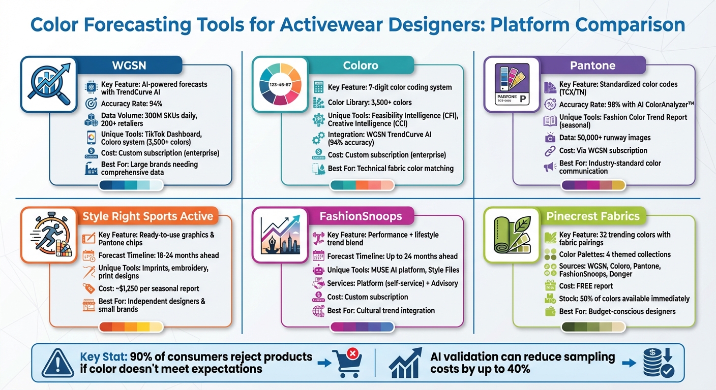 Color Forecasting Tools Comparison for Activewear Designers