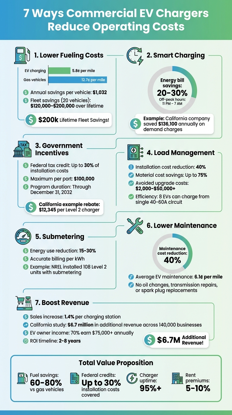 7 Ways Commercial EV Chargers Reduce Operating Costs - Key Savings Breakdown