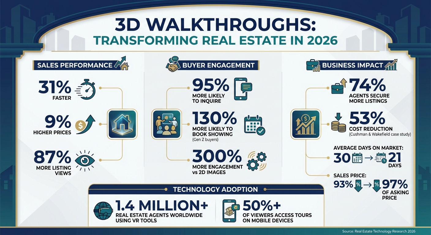 3D Walkthroughs ROI Statistics for Real Estate Marketing 2026