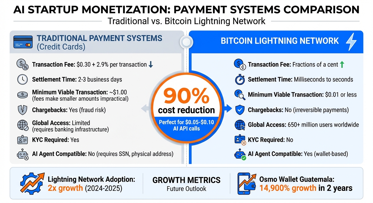 Traditional Payment Systems vs Bitcoin Lightning Network for AI Startups