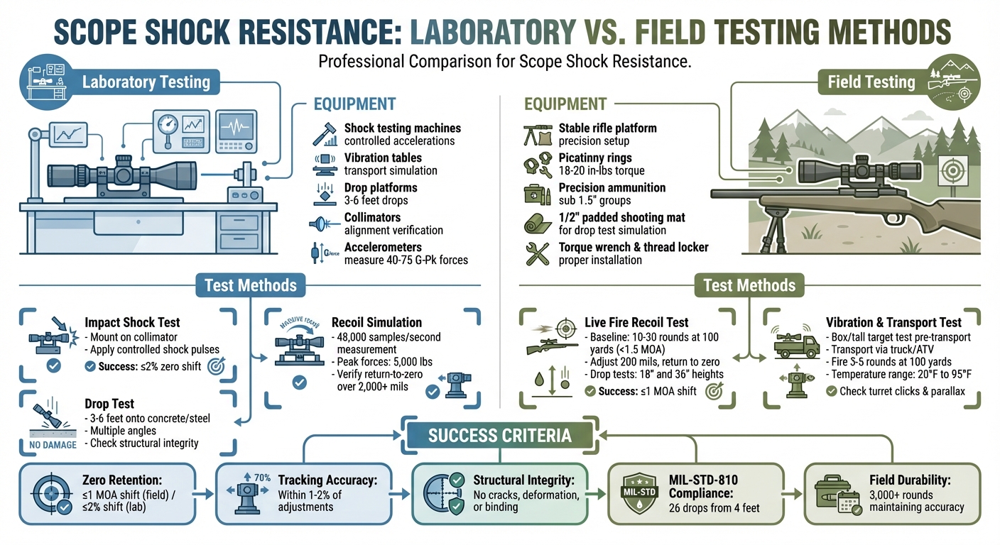 Laboratory vs Field Testing Methods for Scope Shock Resistance