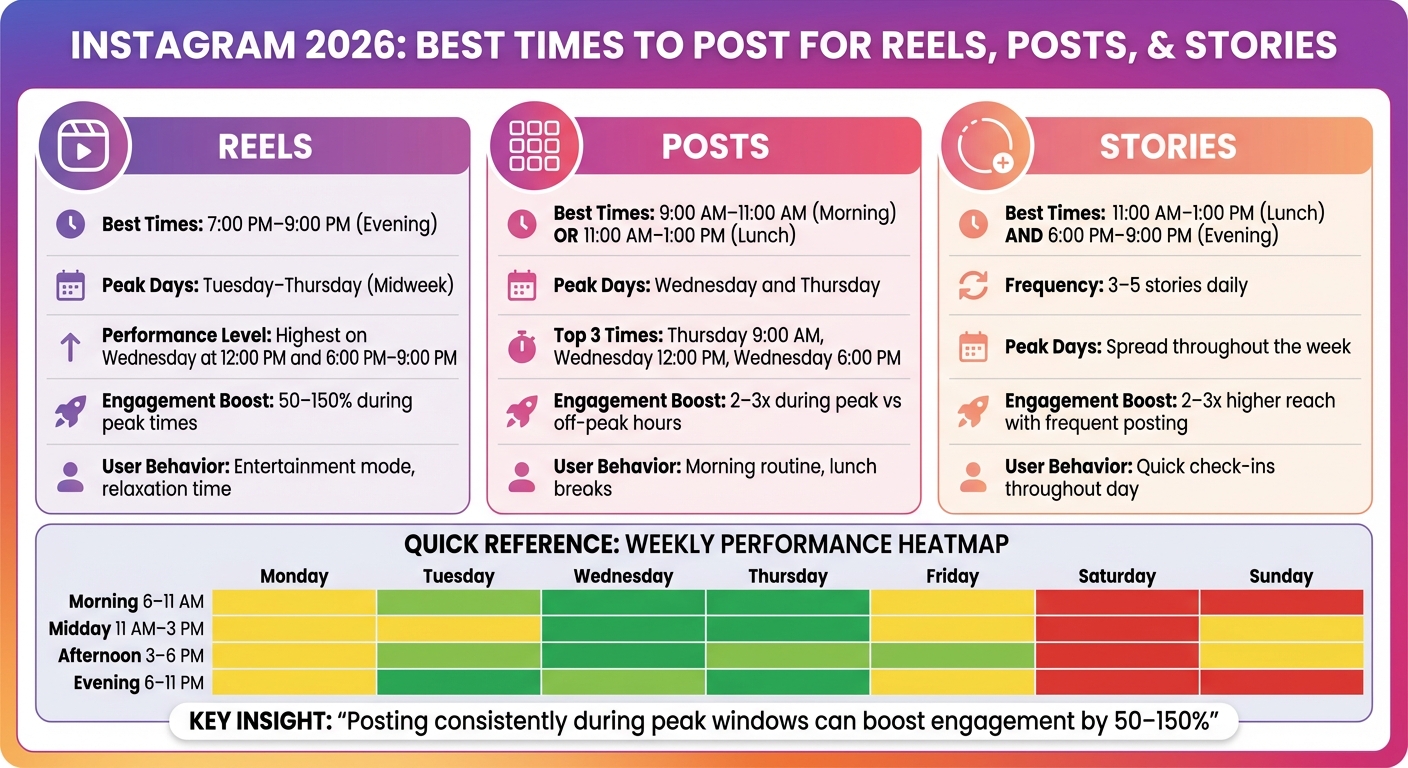 Best Times to Post on Instagram in 2026: Reels vs Posts vs Stories
