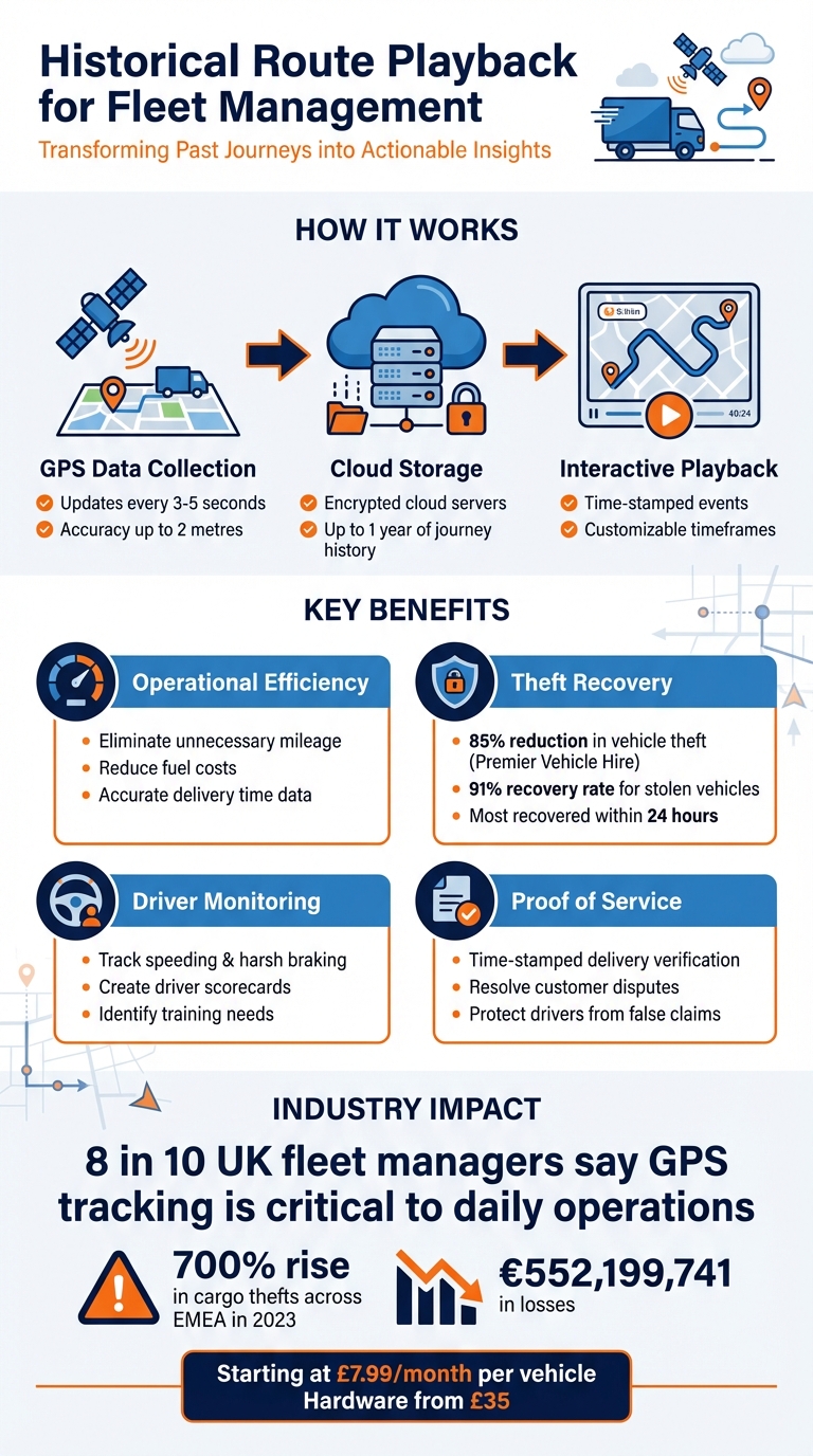 Historical Route Playback Benefits and Statistics for Fleet Management