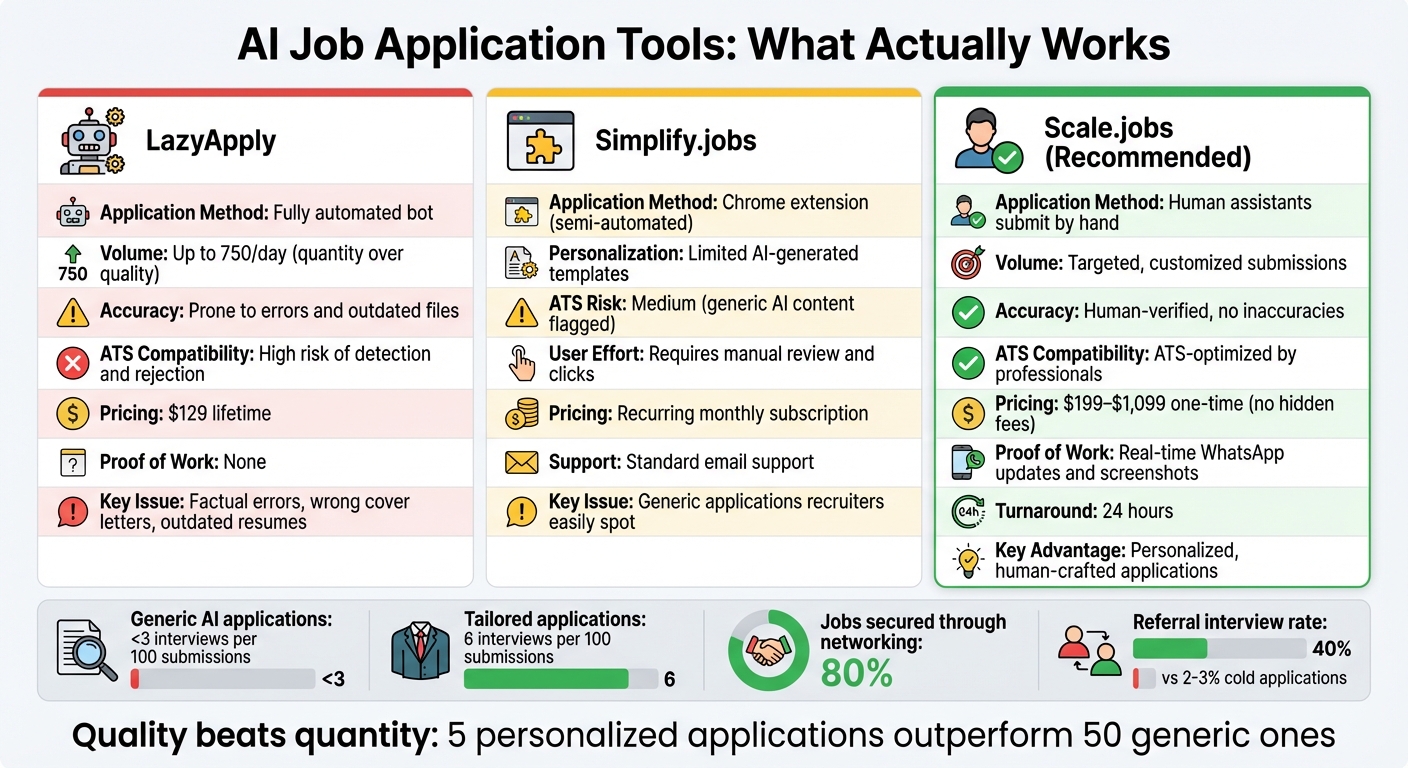 AI Job Application Tools Comparison: LazyApply vs Simplify.jobs vs Scale.jobs