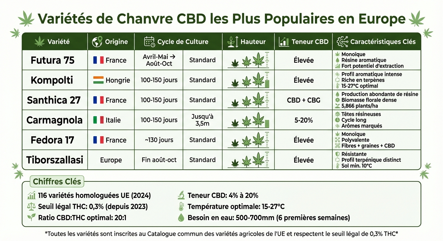 Comparaison des variétés de chanvre CBD populaires en Europe