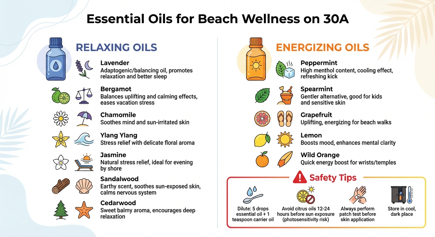 Essential Oils Guide for Beach Wellness: Relaxing vs Energizing Oils