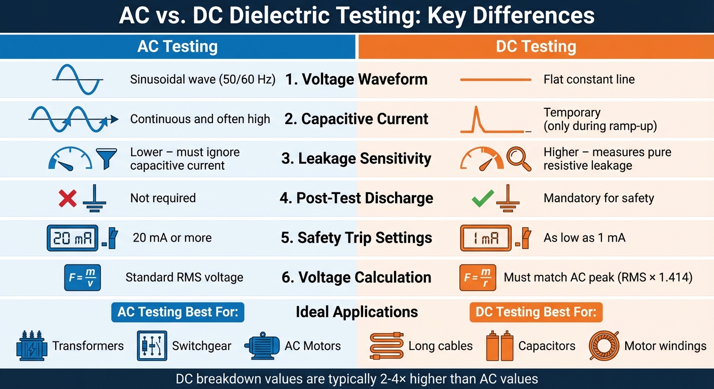 AC vs DC Dielectric Testing Methods Comparison