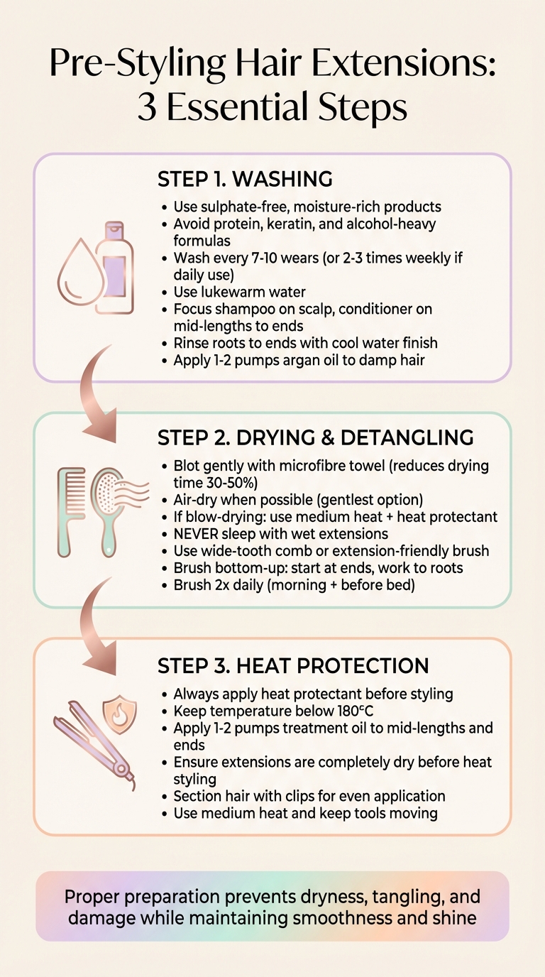 3-Step Hair Extension Pre-Styling Preparation Guide