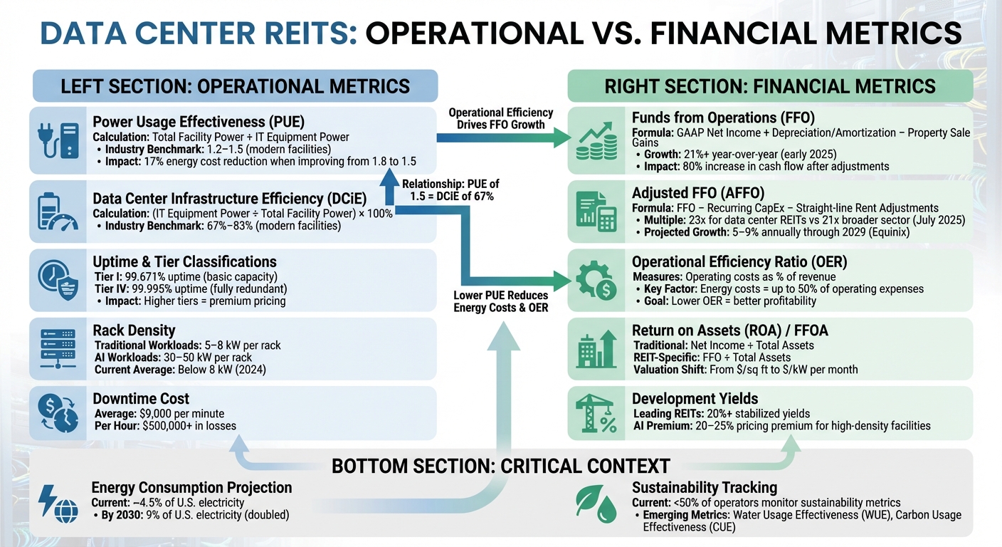 Data Center REIT Key Metrics Comparison: Operational vs Financial Performance Indicators