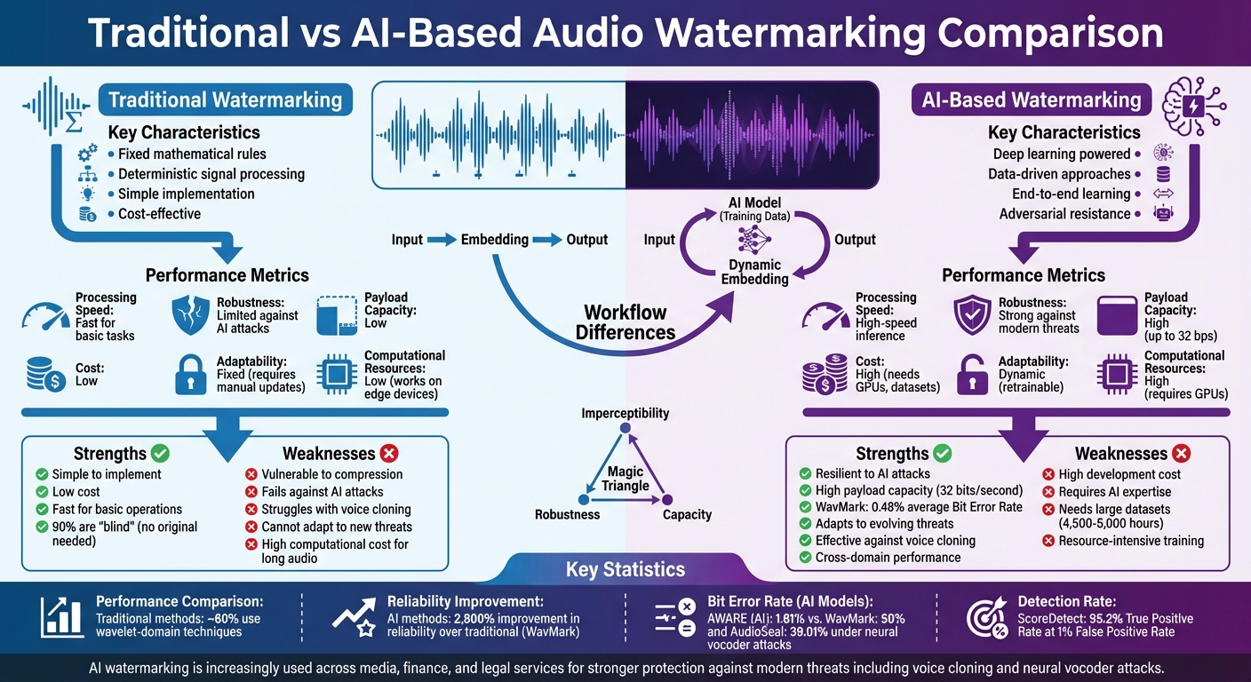 Traditional vs AI-Based Audio Watermarking: Key Differences Comparison