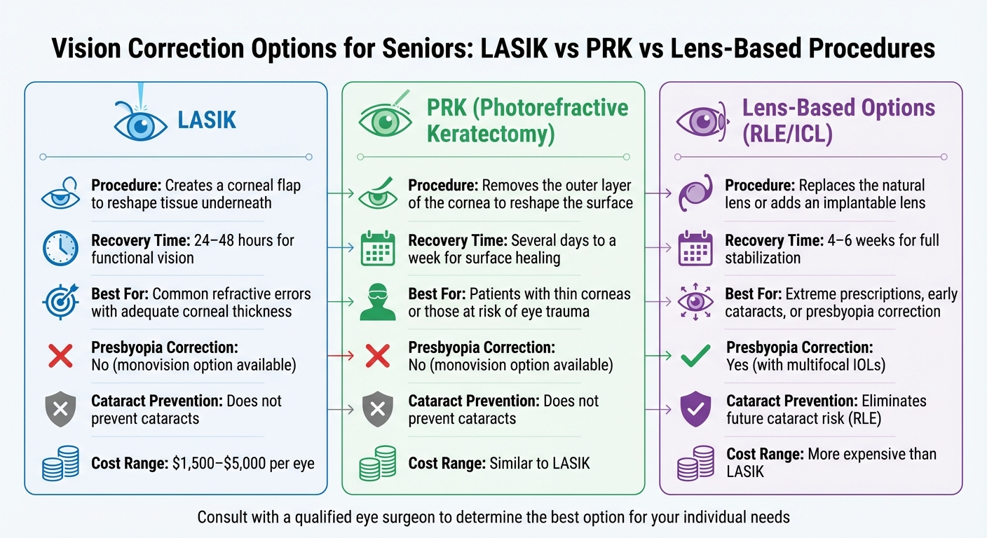 LASIK vs PRK vs Lens-Based Vision Correction Options Comparison