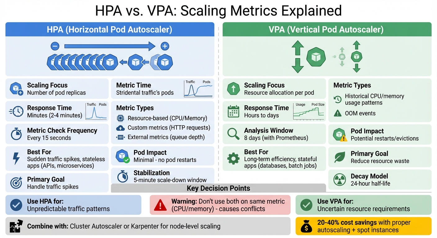 HPA vs VPA Kubernetes Autoscaling Comparison Chart