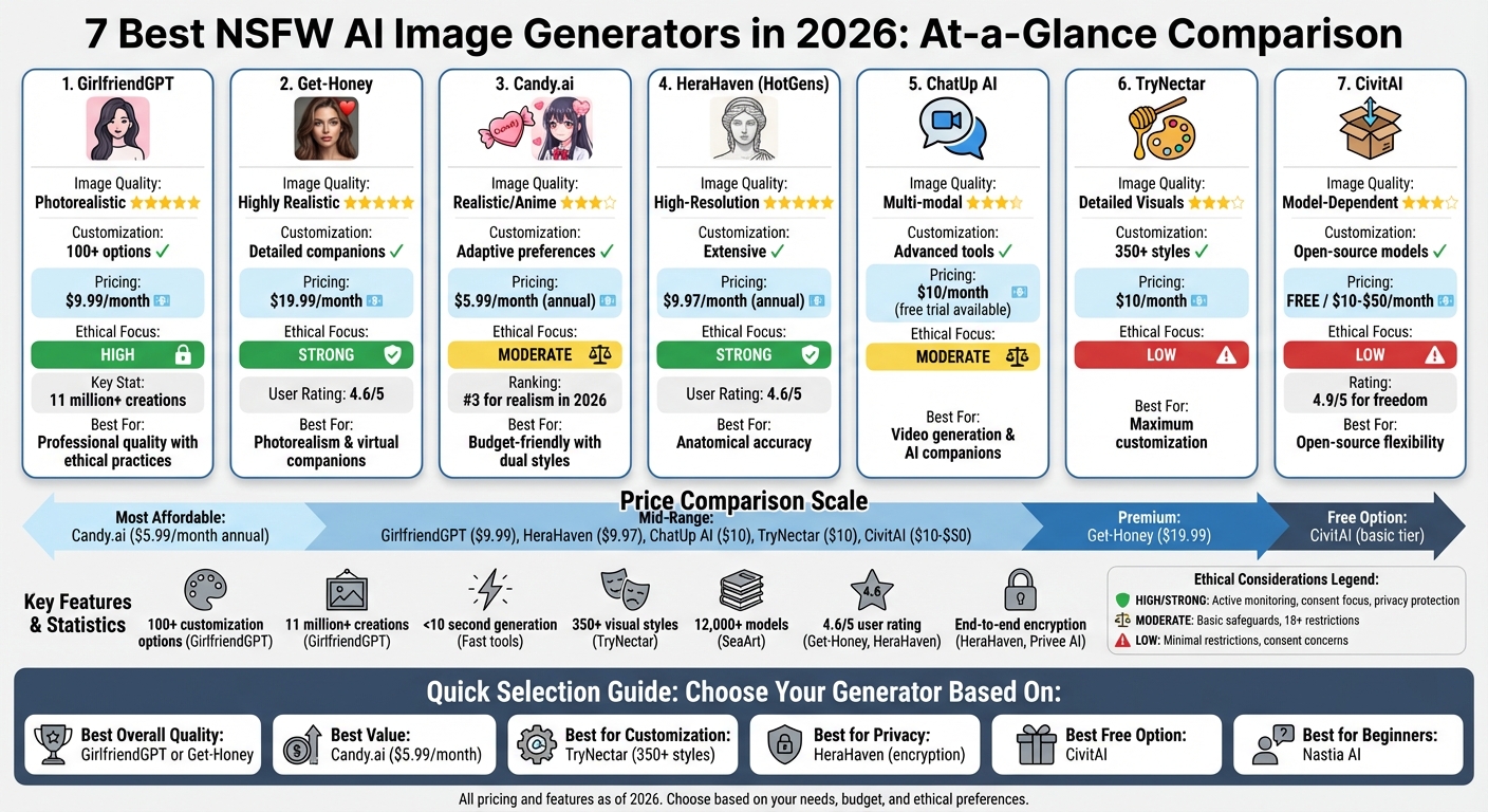 2026 NSFW AI Image Generators Comparison: Features, Pricing & Ethics