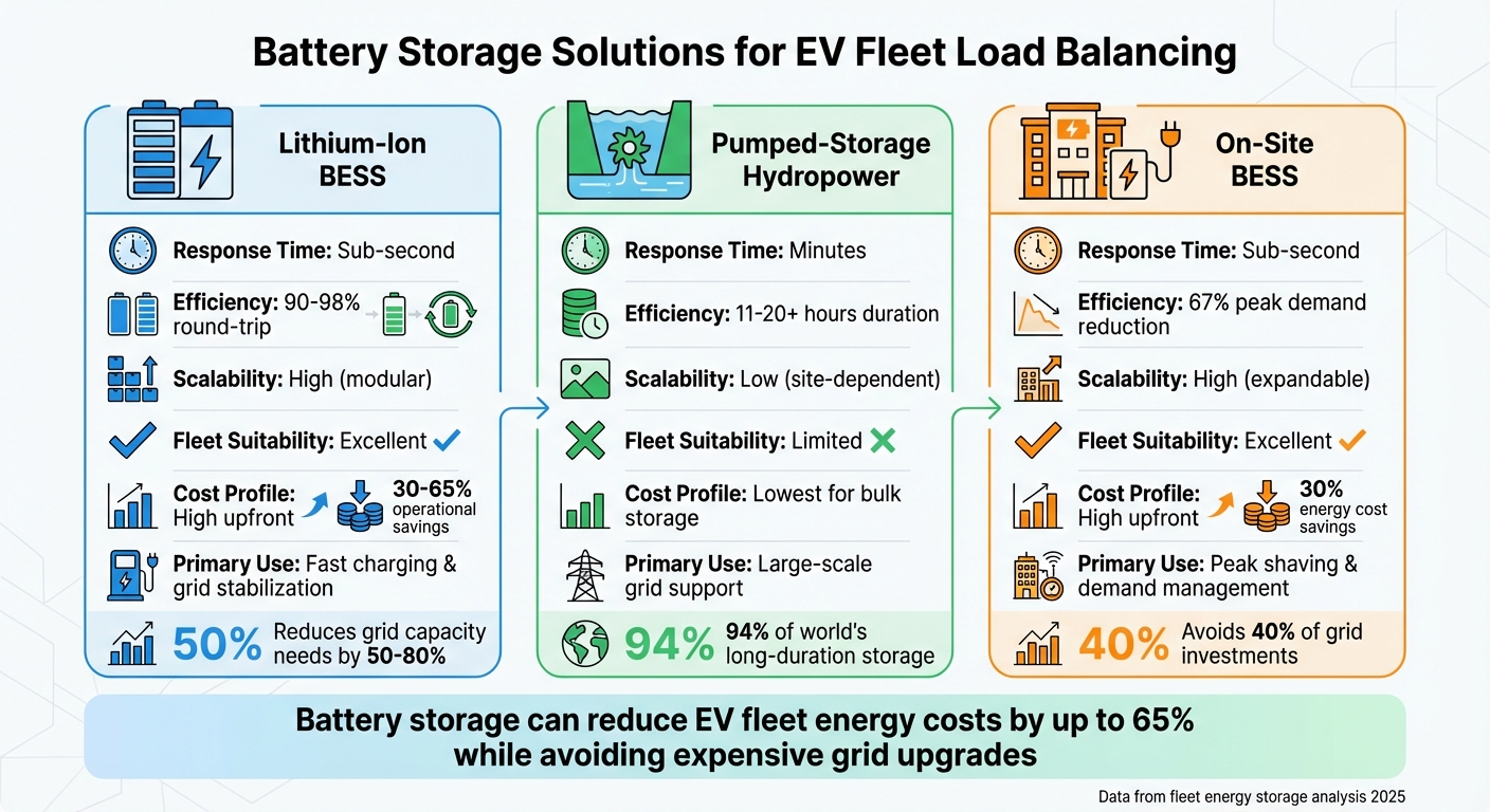 Battery Storage Solutions Comparison for EV Fleet Operations