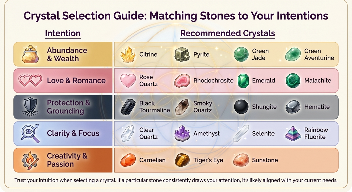 Crystal Selection Guide: Matching Stones to Your Intentions