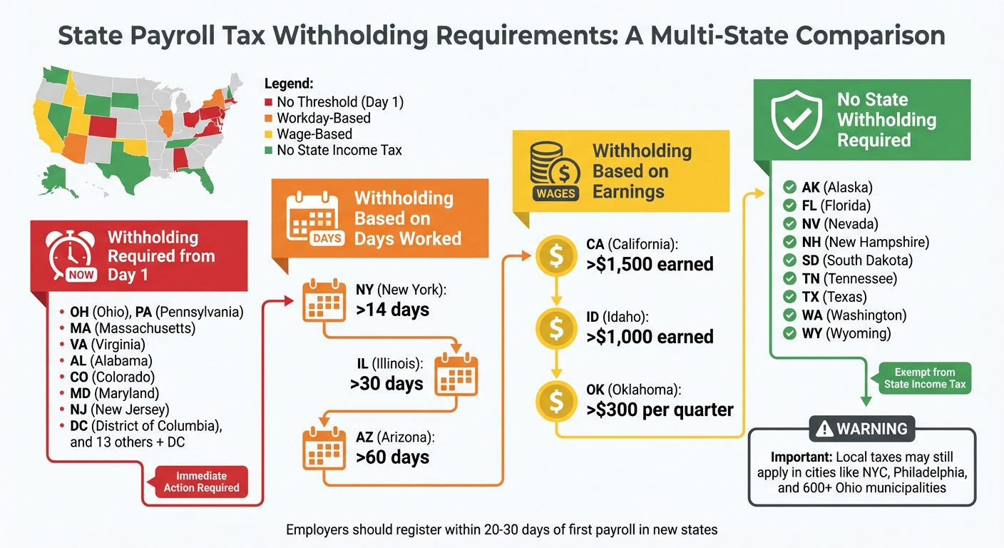 State-by-State Payroll Tax Withholding Thresholds and Requirements