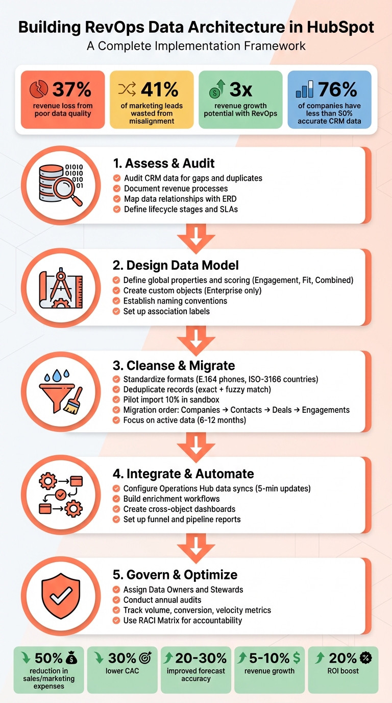5-Step RevOps Data Architecture Implementation Process in HubSpot