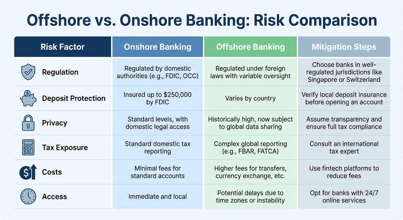 Offshore vs Onshore Banking Risk Comparison Chart