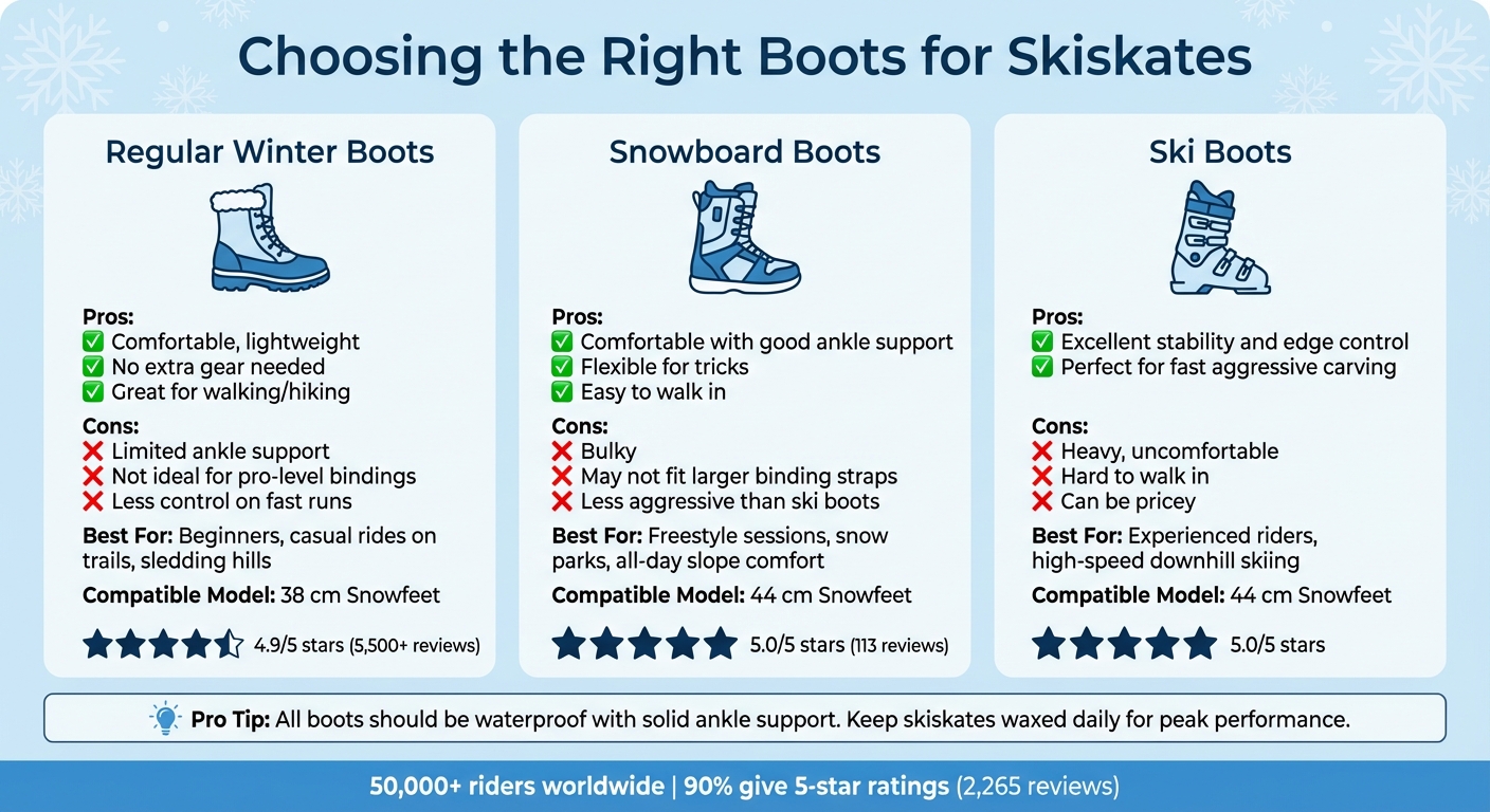Comparación de botas de invierno vs botas de snowboard vs botas de esquí para Skiskates